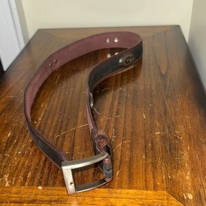 Men's Brown Leather Belt with Gunmetal Buckle